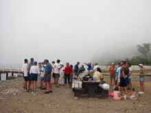 Potluck dinner on the beach